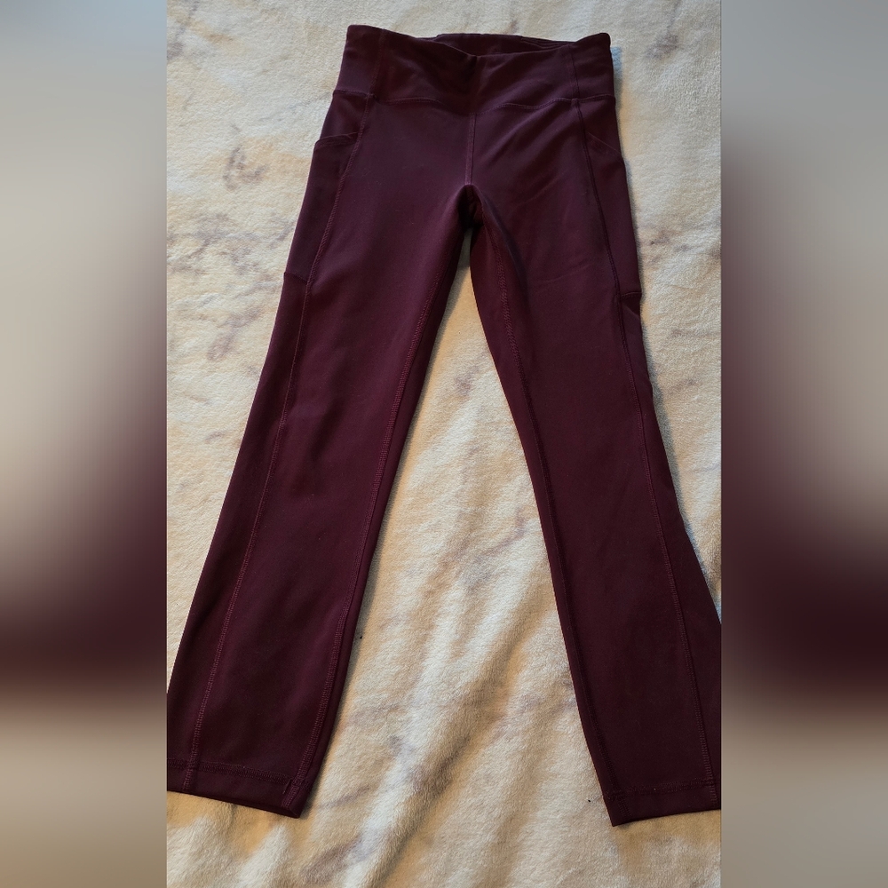 Burgundy High-Waisted Leggings